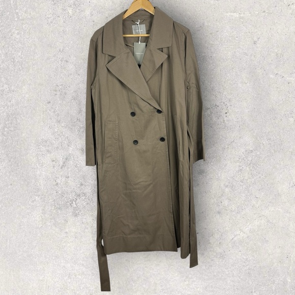 NWT Everlane The Drape Trench Coat Tan Beige Minimalist Size Large Jacket NEW L - Picture 5 of 14